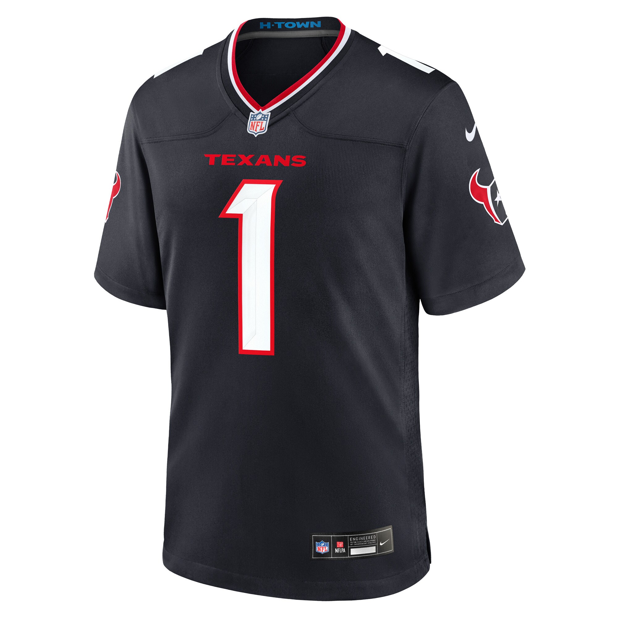 Houston Texans Number #1 Houston Texans Game Jersey - Men's - Image 2