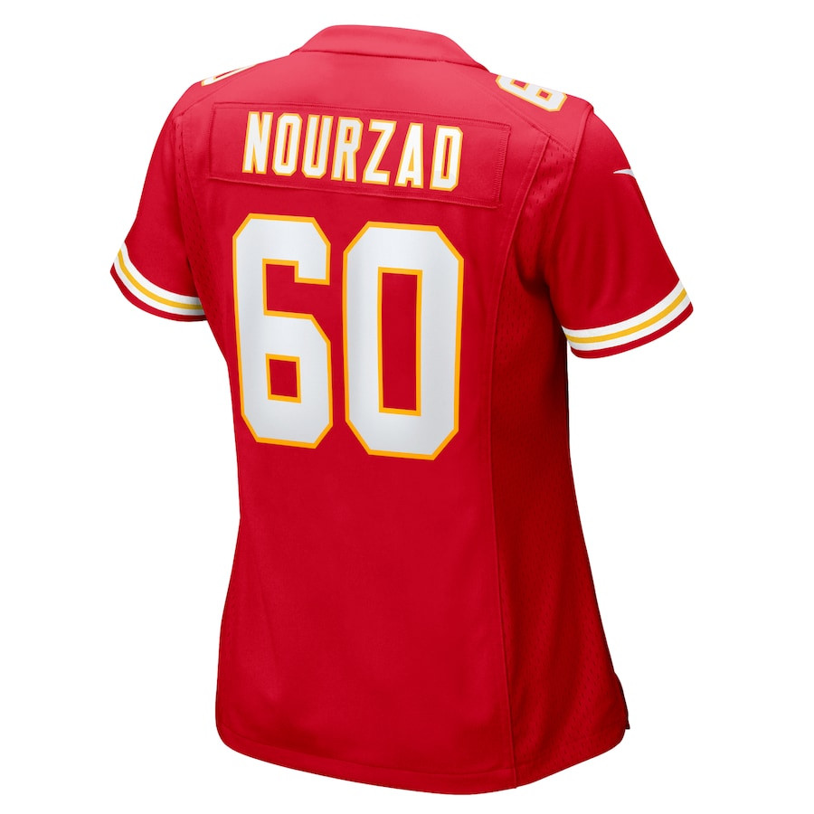 Hunter Nourzad #60 Kansas City Chiefs Game Jersey - Women's | Red - Image 3