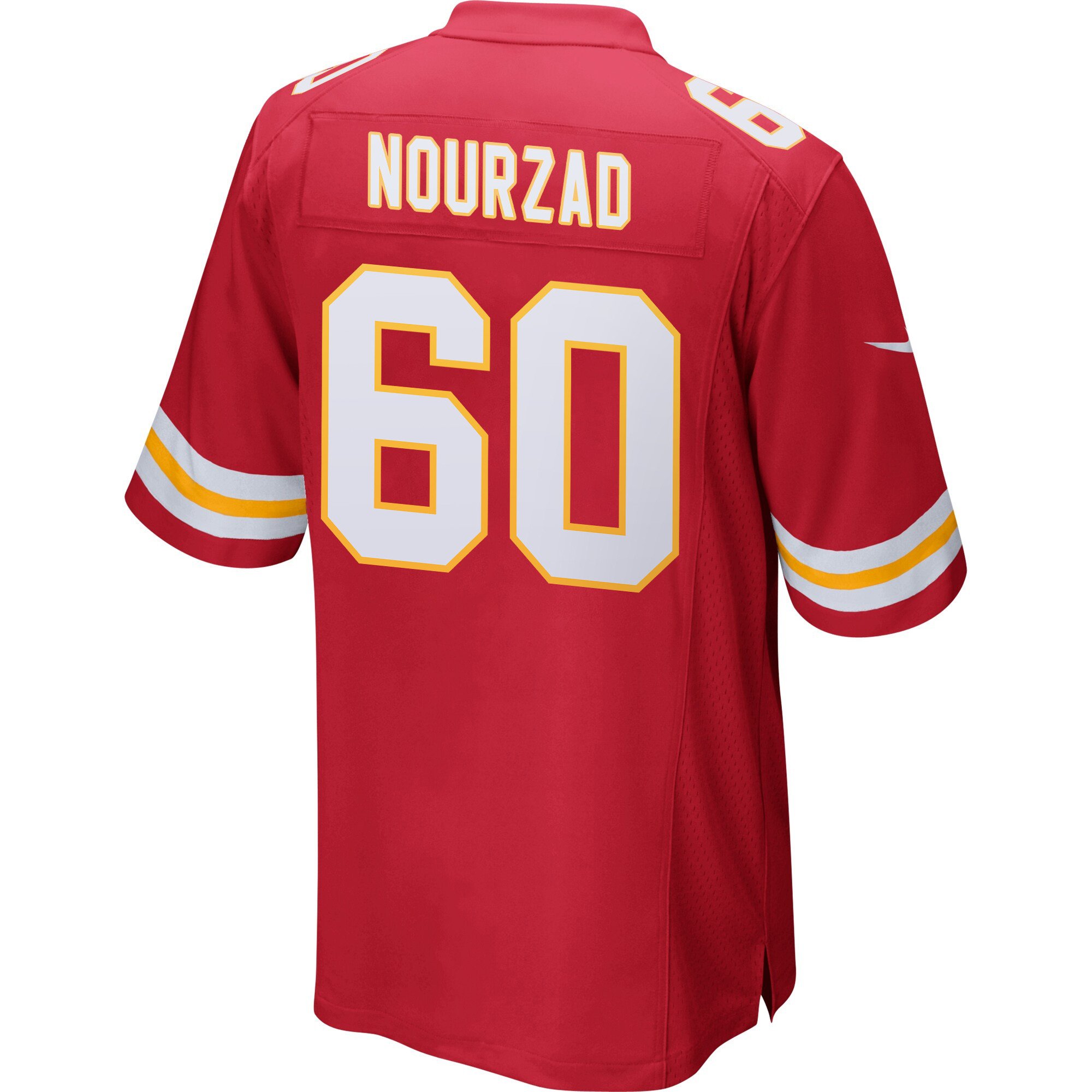 Alternative view of Hunter Nourzad #60 Kansas City Chiefs Super Bowl LIX Champions Patch Legend Jersey - Men's | Red