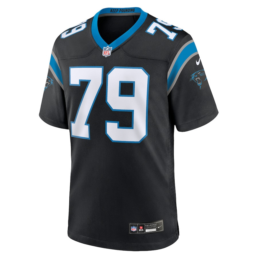 Alternative view of Ikem Ekwonu #79 Carolina Panthers Game Jersey - Men's | Black