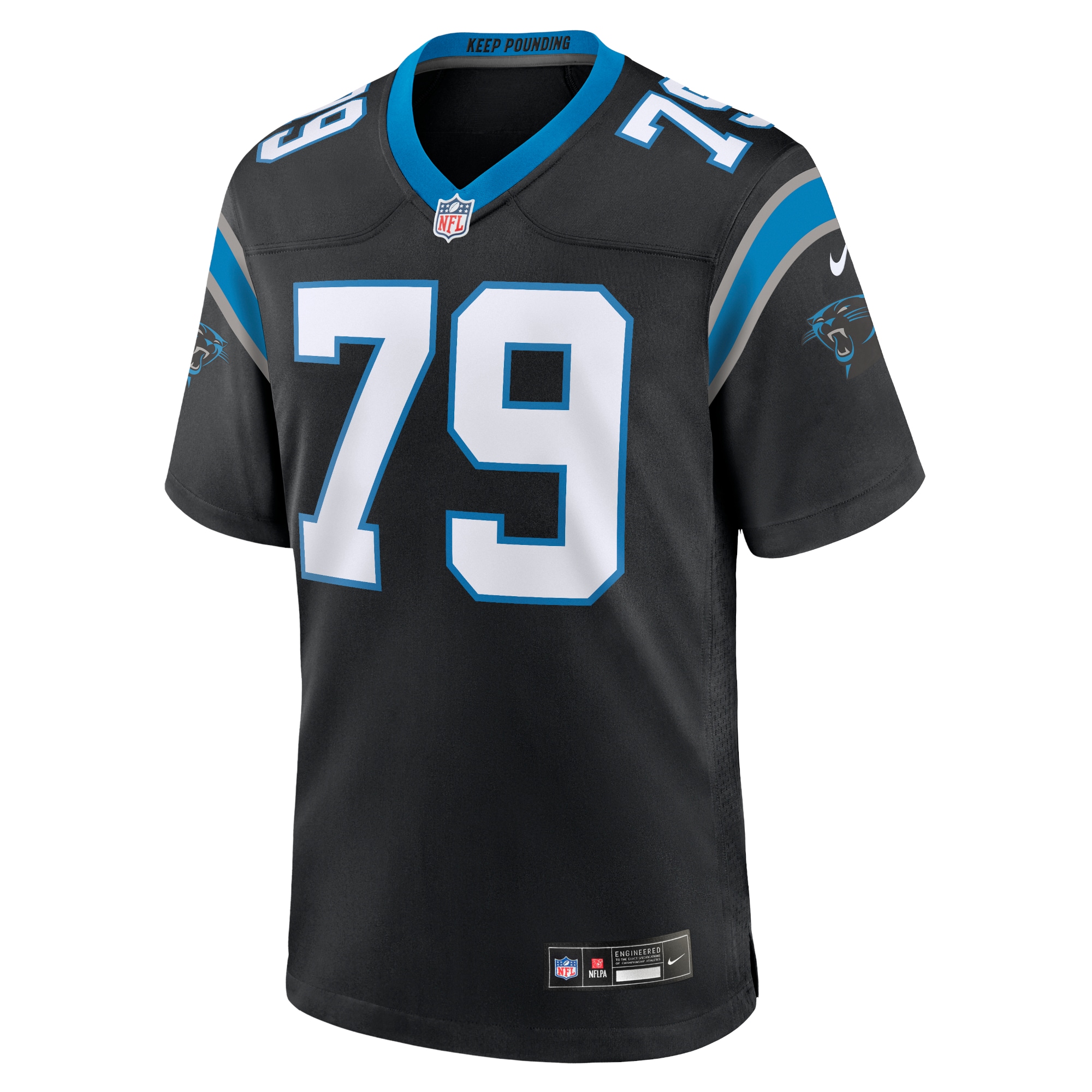 Alternative view of Ikem Ekwonu Carolina Panthers Game Jersey - Men's