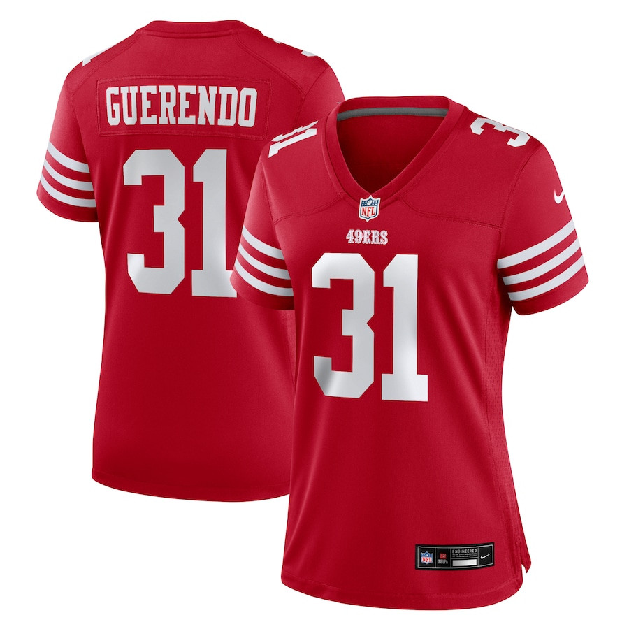 Isaac Guerendo #31 San Francisco 49ers Game Jersey - Women's | Scarlet