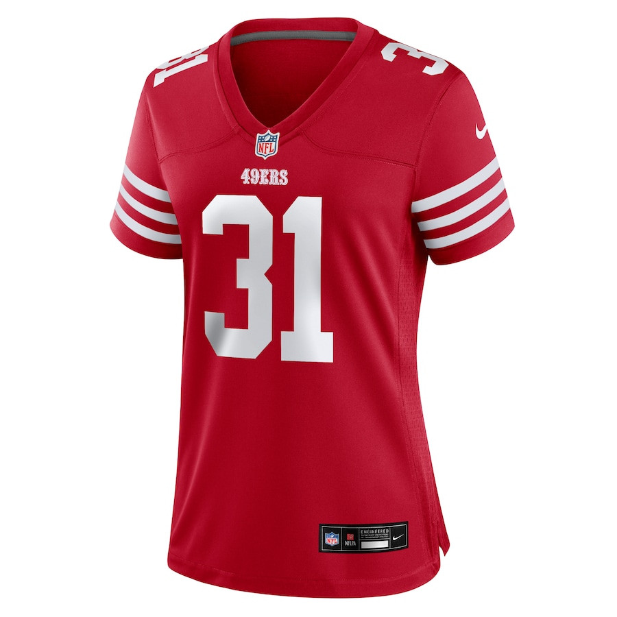 Alternative view of Isaac Guerendo #31 San Francisco 49ers Game Jersey - Women's | Scarlet