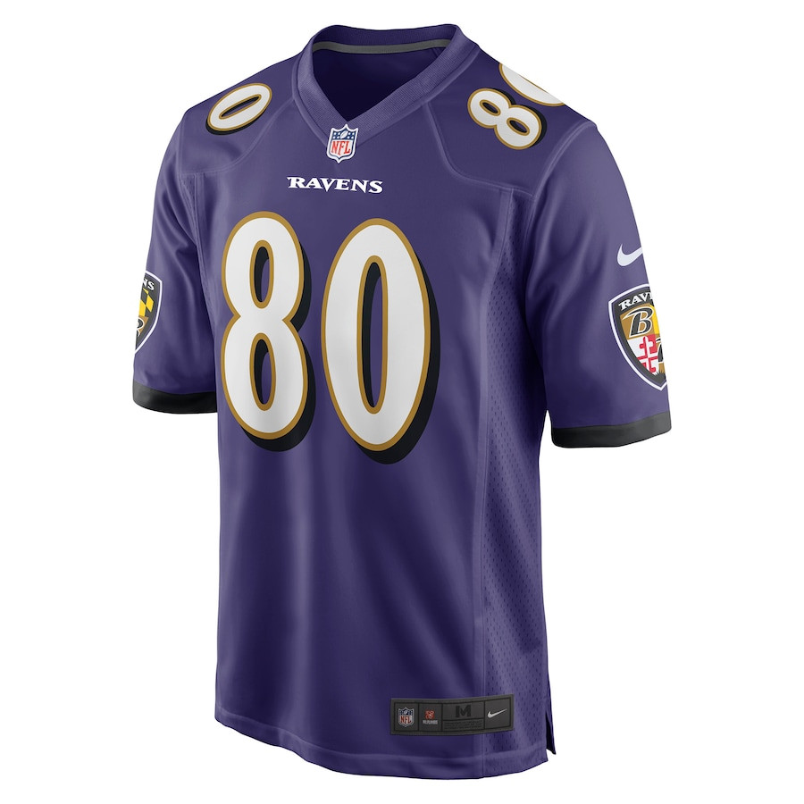 Alternative view of Isaiah Likely #80 Baltimore Ravens Game Jersey - Men's | Purple