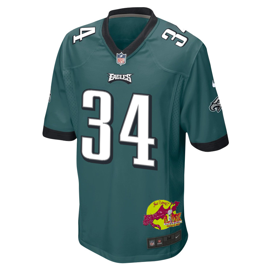 Isaiah Rodgers #34 Philadelphia Eagles Super Bowl LIX Game Jersey - Men's | Midnight Green - Image 3