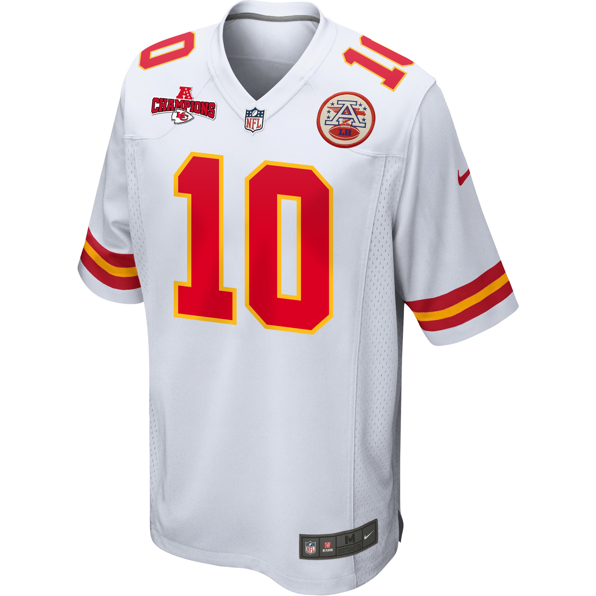 Alternative view of Isiah Pacheco #10 Kansas City Chiefs Game Jersey - Men's | White