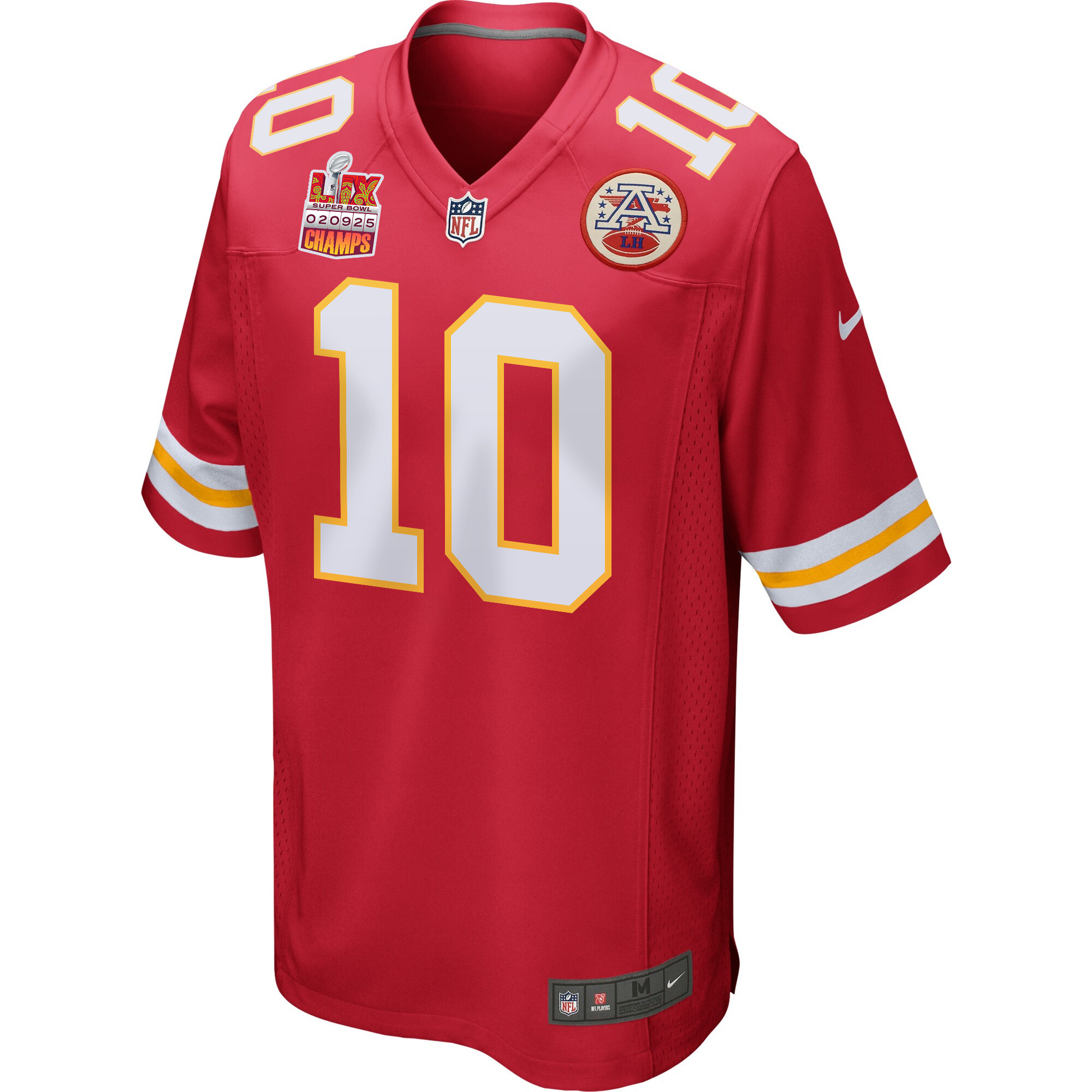 Isiah Pacheco #10 Kansas City Chiefs Super Bowl LIX Champions Patch Game Jersey - Men's | Red - Image 3