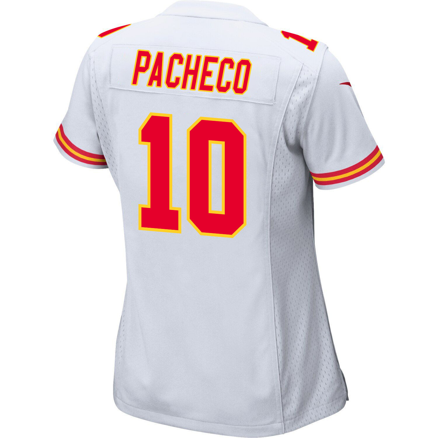 Isiah Pacheco #10 Kansas City Chiefs Super Bowl LVIII Patch Game Jersey - Women's | White - Image 3