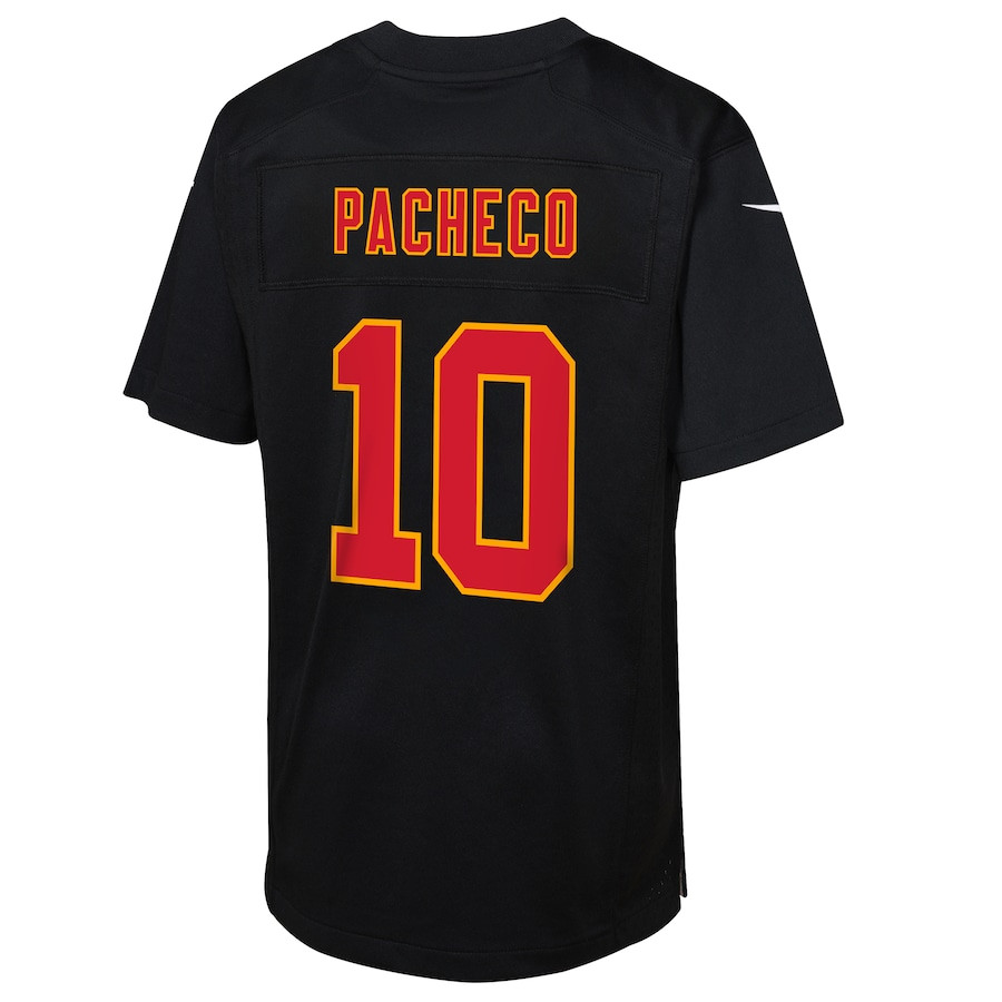 Isiah Pacheco #10 Kansas City Chiefs Super Bowl LVIII Patch Game Jersey - Youth | Carbon Black - Image 3
