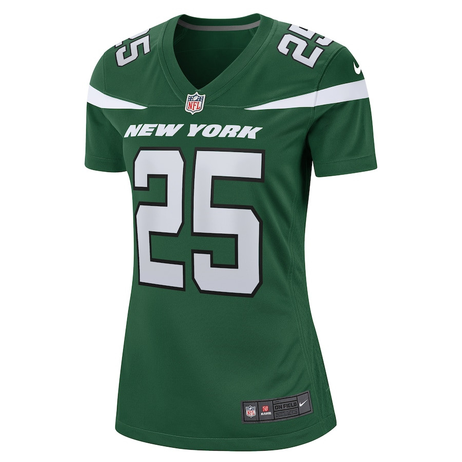 Alternative view of Israel Abanikanda #25 New York Jets Game Jersey - Women's | Gotham Green