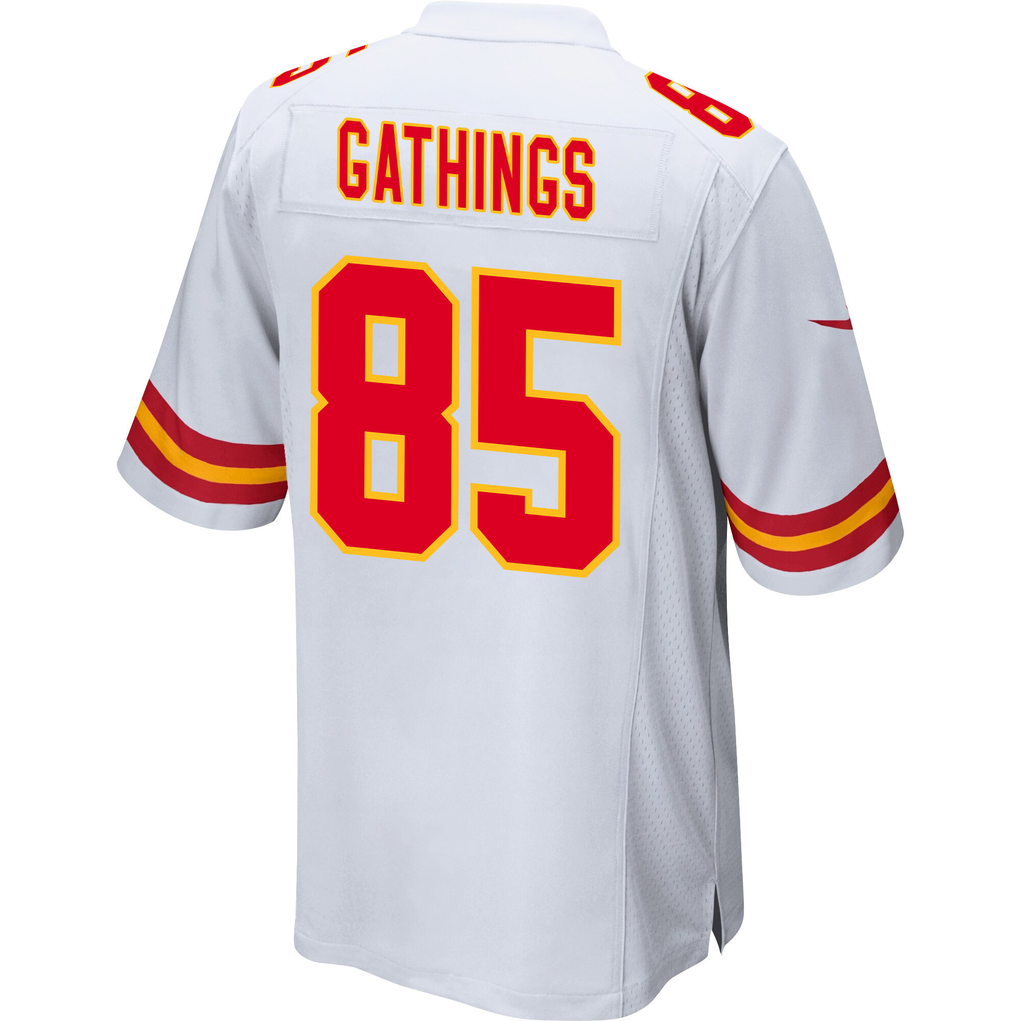 Izaiah Gathings #85 Kansas City Chiefs Super Bowl LVIII Patch Game Jersey - Men's | White - Image 3