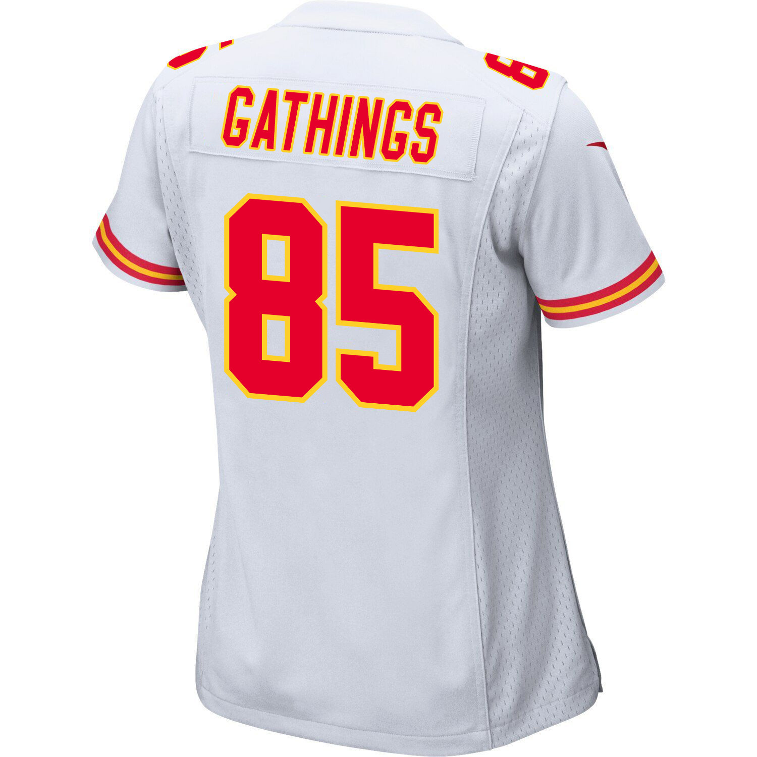 Izaiah Gathings #85 Kansas City Chiefs Super Bowl LVIII Patch Game Jersey - Women's | White - Image 3