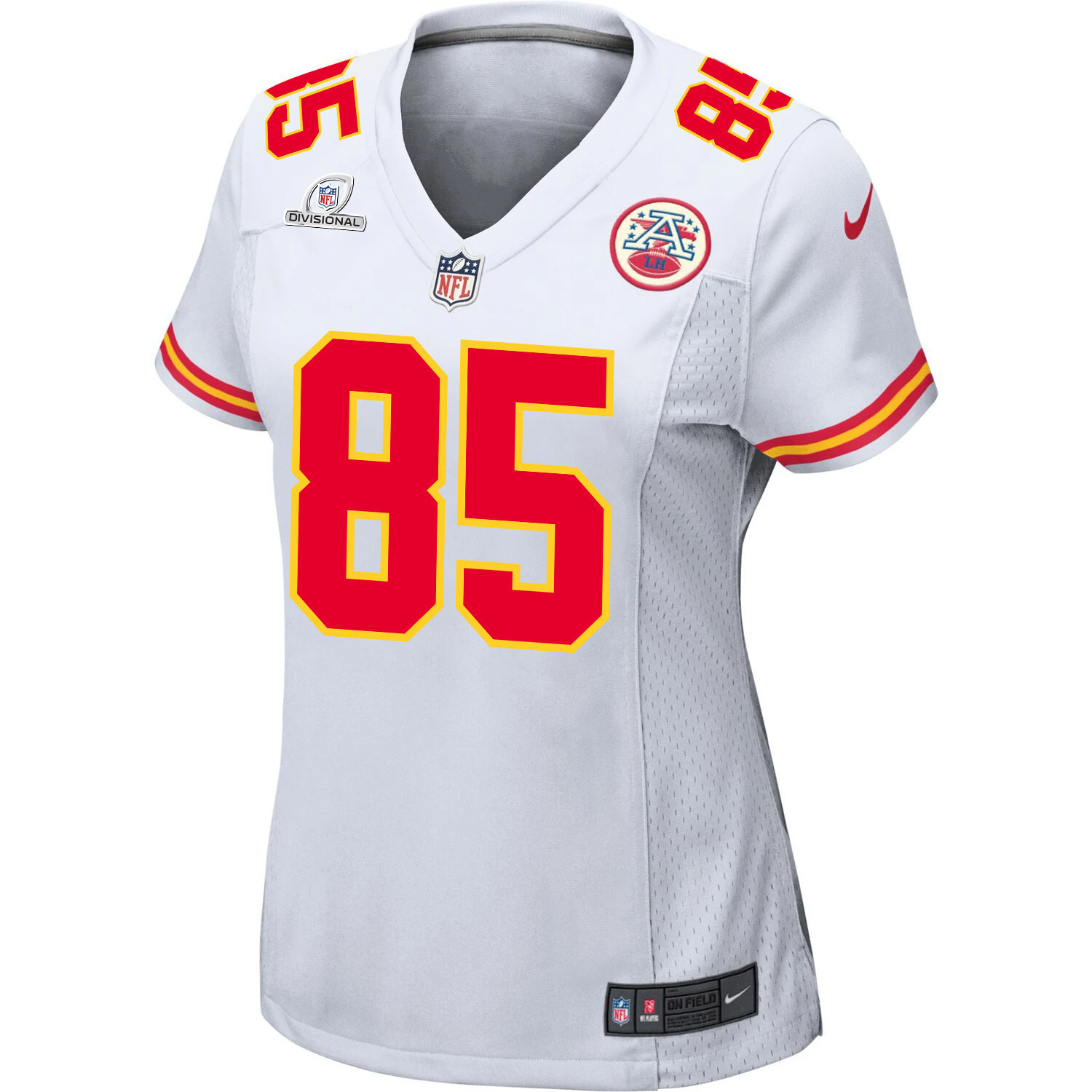 Izaiah Gathings #85 Kansas City Chiefs Super Bowl LVIII Patch Game Jersey - Women's | White - Image 2
