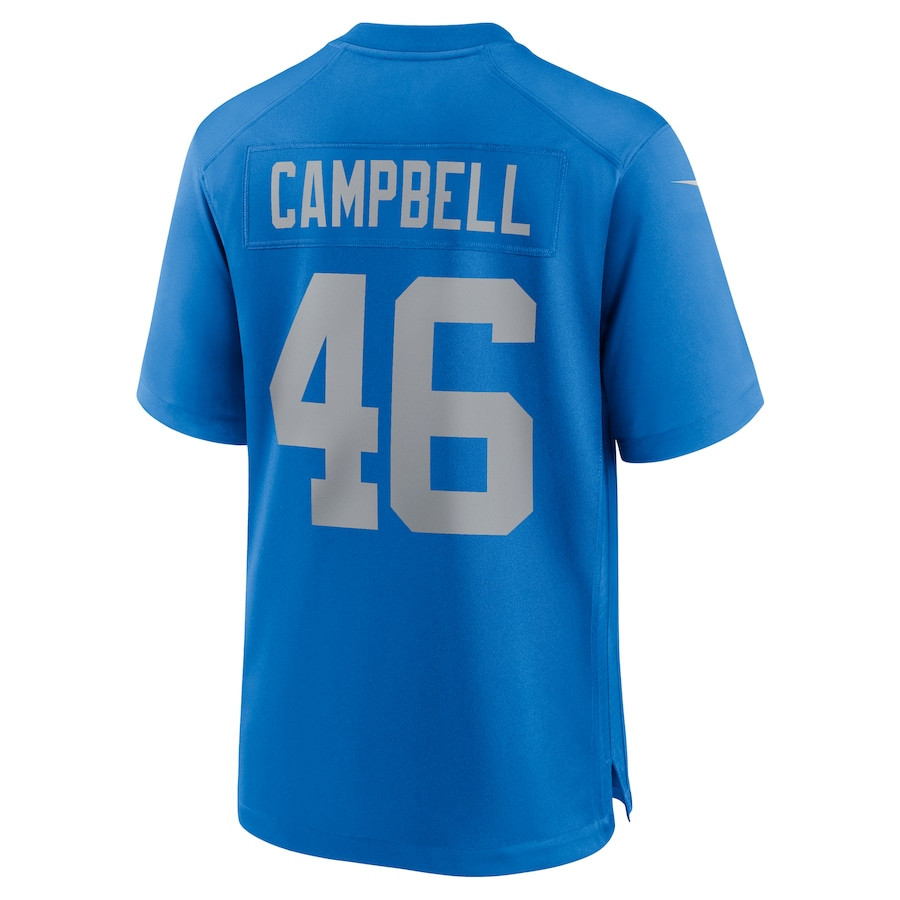 Jack Campbell #46 Detroit Lions Alternate Game Jersey - Men's | Blue - Image 3