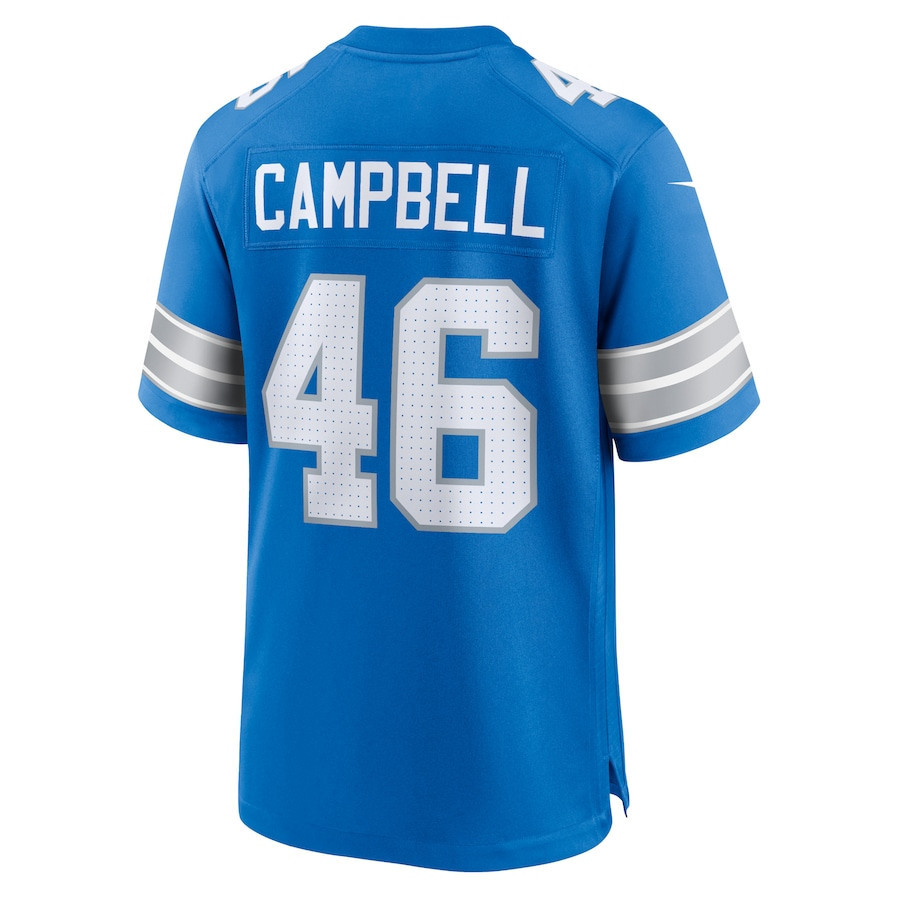 Jack Campbell #46 Detroit Lions Super Bowl LIX Game Jersey - Men's | Blue - Image 3
