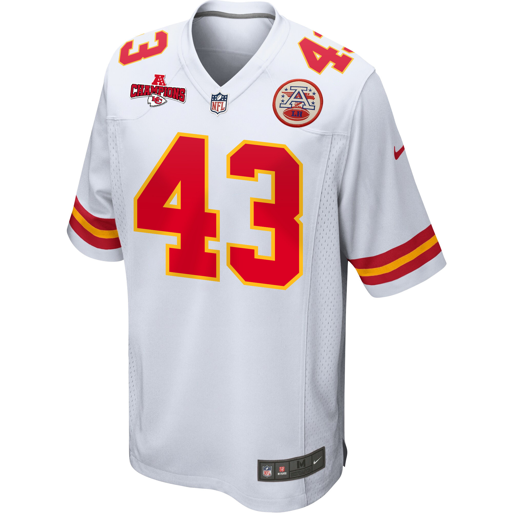Alternative view of Jack Cochrane #43 Kansas City Chiefs Game Jersey - Men's | White
