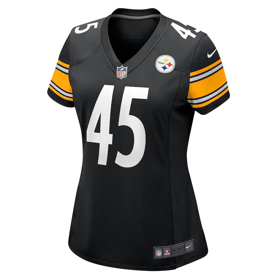 Jack Colletto #45 Pittsburgh Steelers Game Jersey - Women's | Black - Image 2