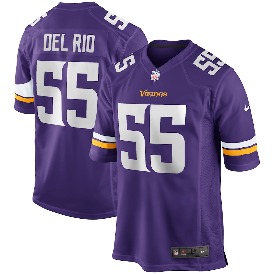 Jack Del Rio #55 Minnesota Vikings Game Jersey - Men's | Purple