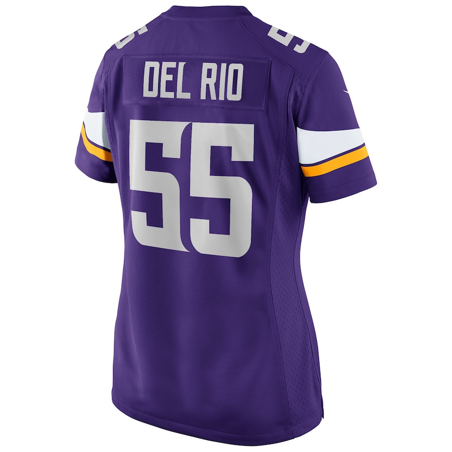 Jack Del Rio #55 Minnesota Vikings Game Jersey - Women's | Purple - Image 3