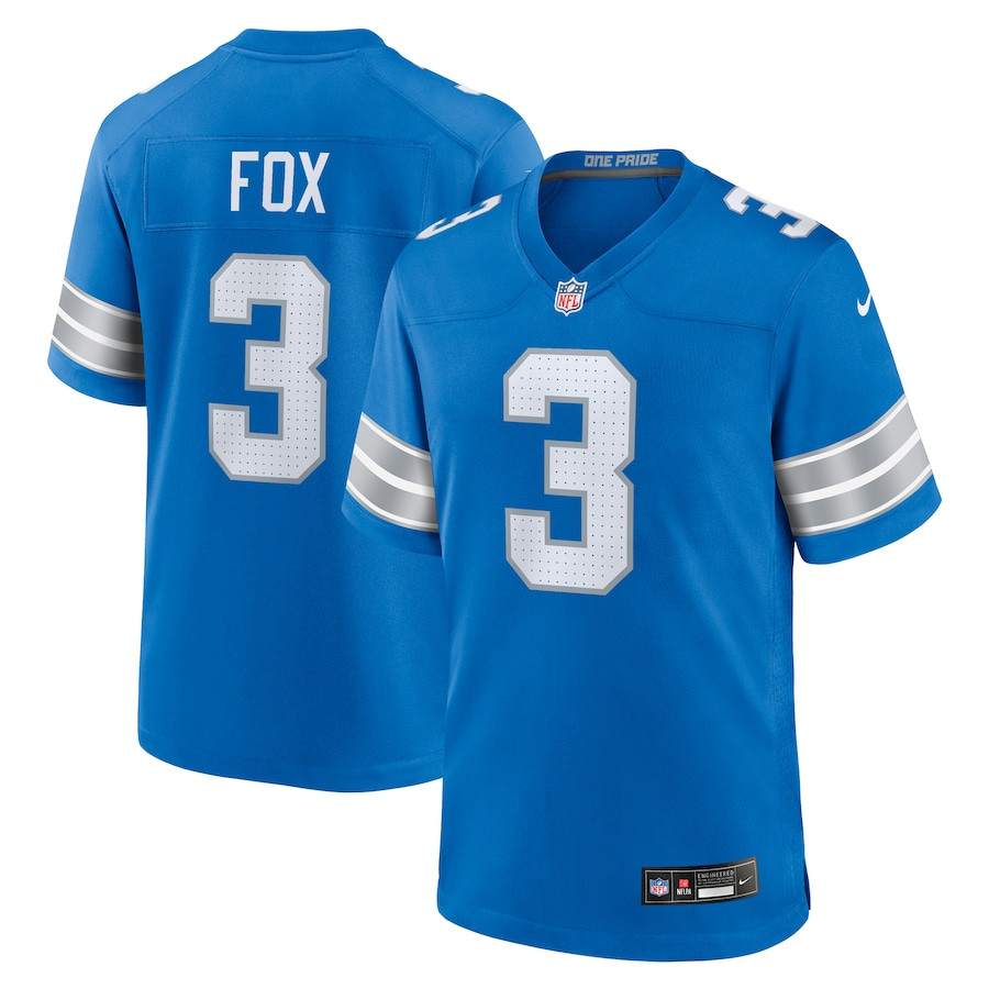 Jack Fox #3 Detroit Lions Game Jersey - Men's | Blue
