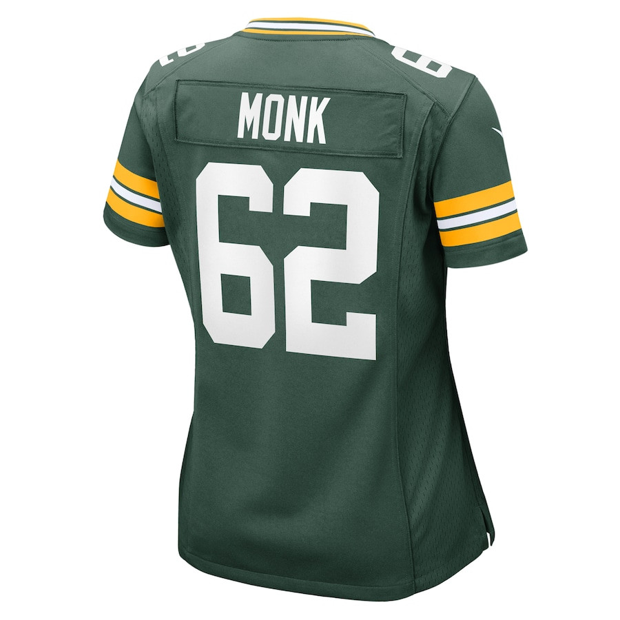 Jacob Monk #62 Green Bay Packers Game Jersey - Women's | Green - Image 3