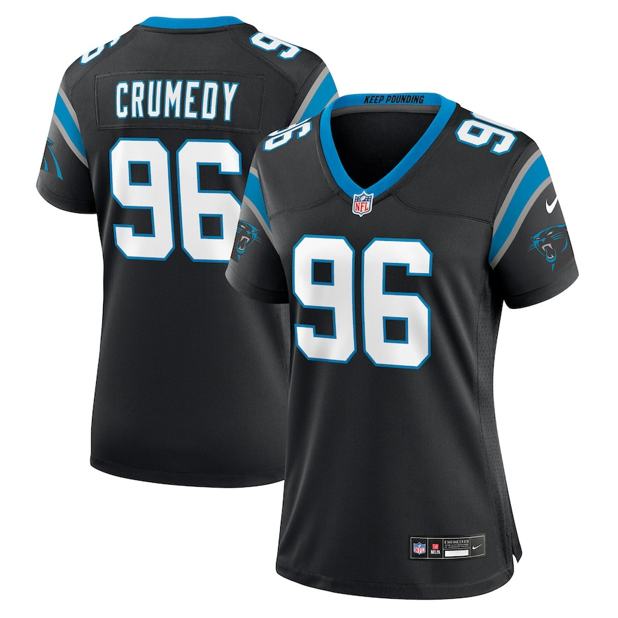 Jaden Crumedy #96 Carolina Panthers Game Jersey - Women's | Black