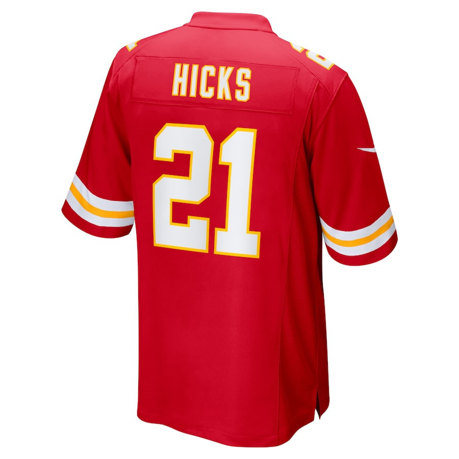 Jaden Hicks #21 Kansas City Chiefs Super Bowl LIX Game Jersey - Men's | Red - Image 3