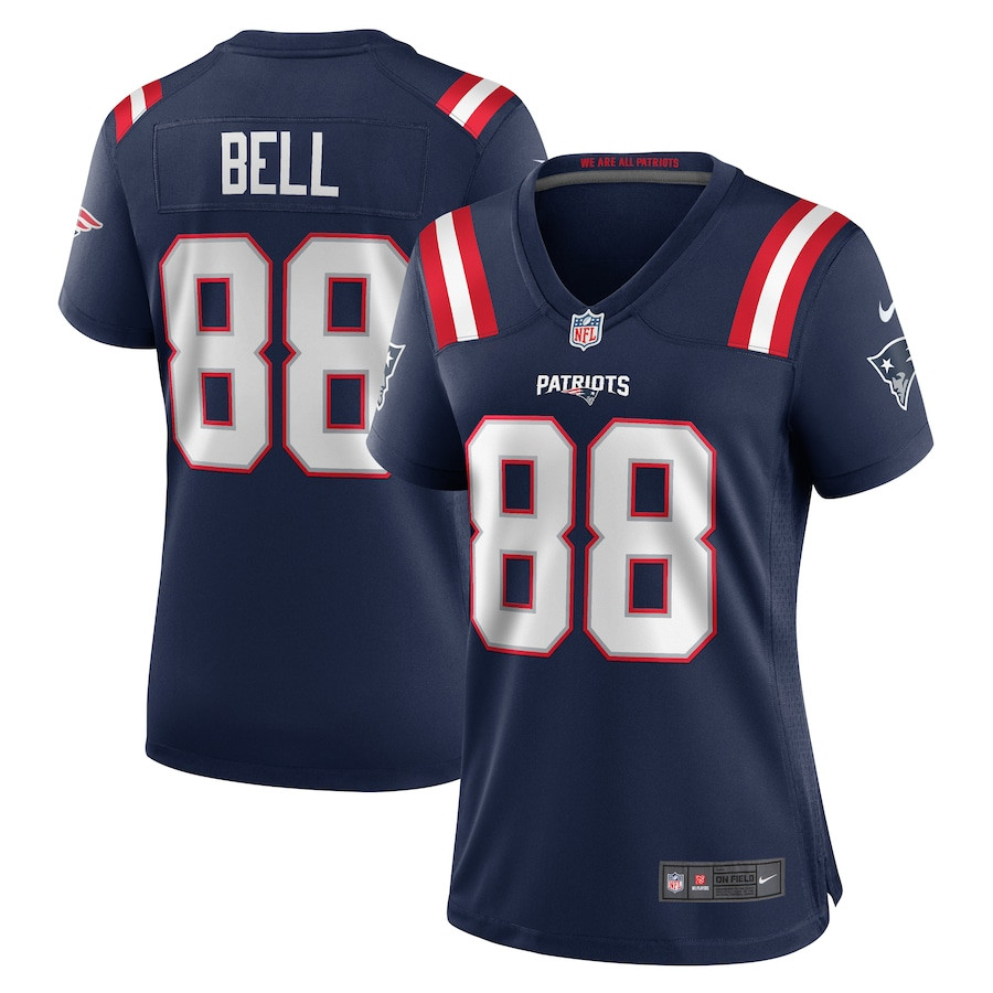 Jaheim Bell #88 New England Patriots Game Jersey - Women's | Navy