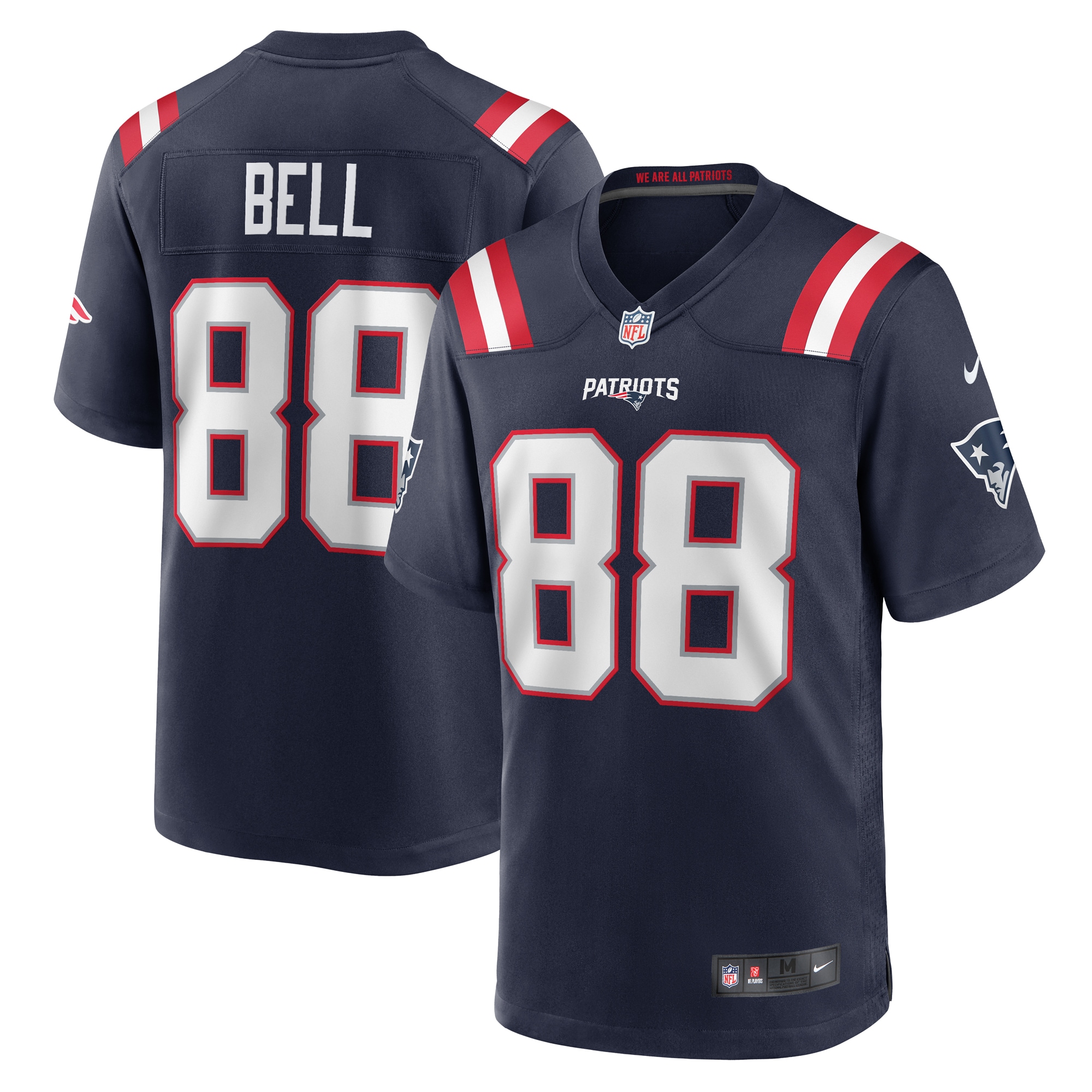 Jaheim Bell New England Patriots Game Jersey - Men's