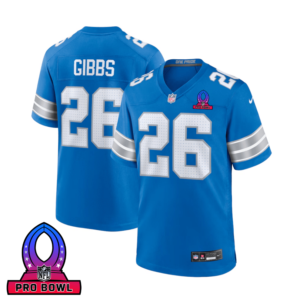 Jahmyr Gibbs #26 Detroit Lions Game Jersey - Men's | Blue