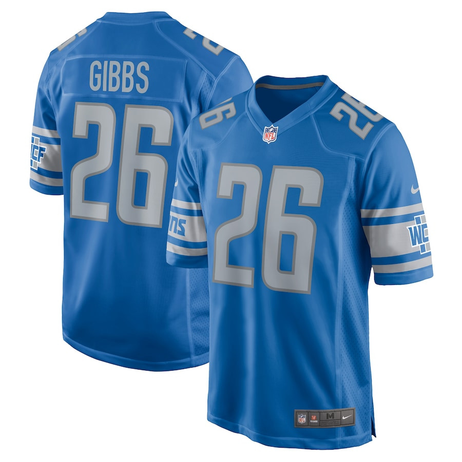 Jahmyr Gibbs #26 Detroit Lions Game Jersey - Men's | Blue