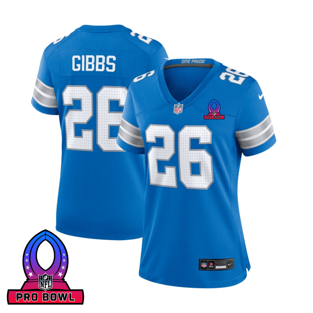 Jahmyr Gibbs #26 Detroit Lions Game Jersey - Women's | Blue