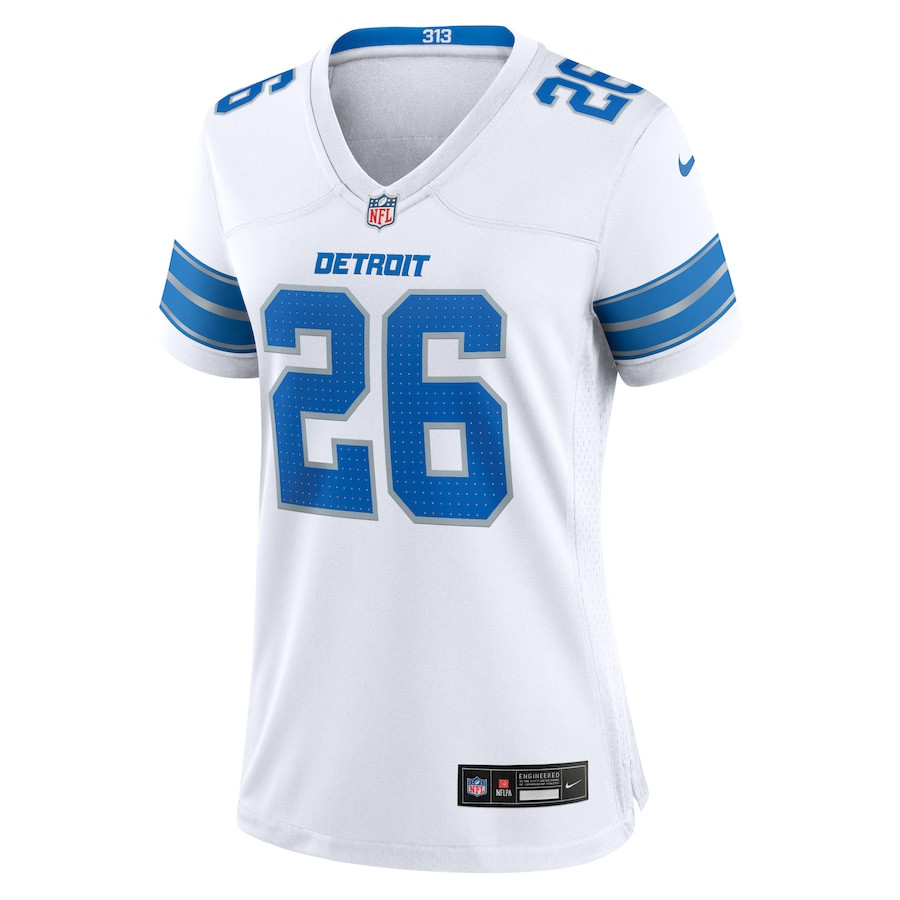 Alternative view of Jahmyr Gibbs #26 Detroit Lions Game Jersey - Women's | White