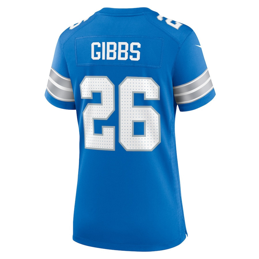 Jahmyr Gibbs #26 Detroit Lions Super Bowl LIX Game Jersey - Women's | Blue - Image 3