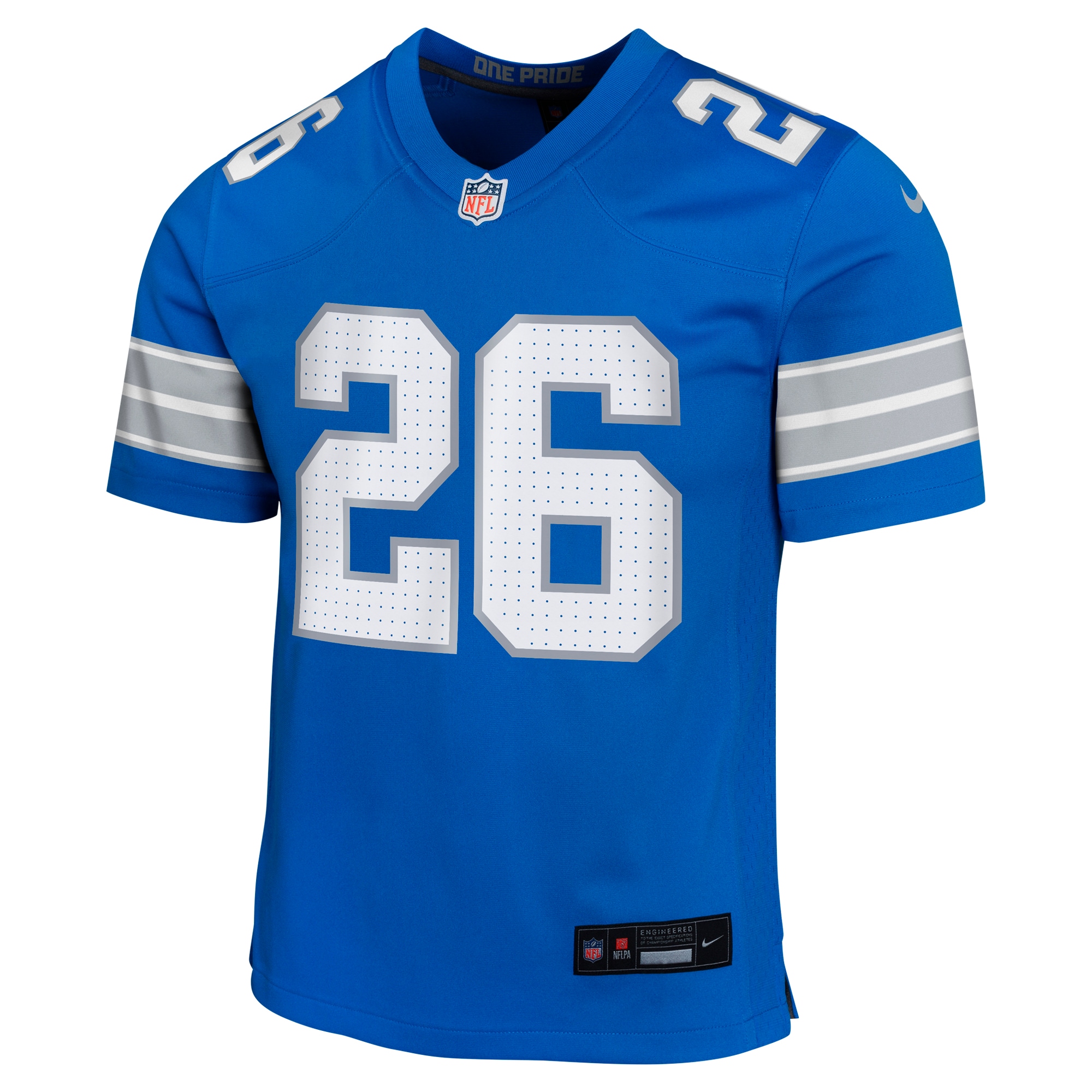 Alternative view of Jahmyr Gibbs Detroit Lions Game Jersey - Youth