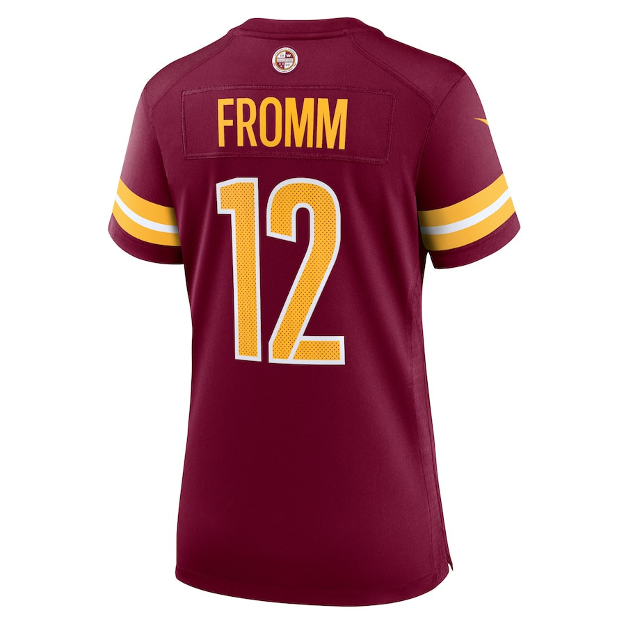 Jake Fromm #12 Washington Commanders Game Jersey - Women's | Burgundy - Image 3