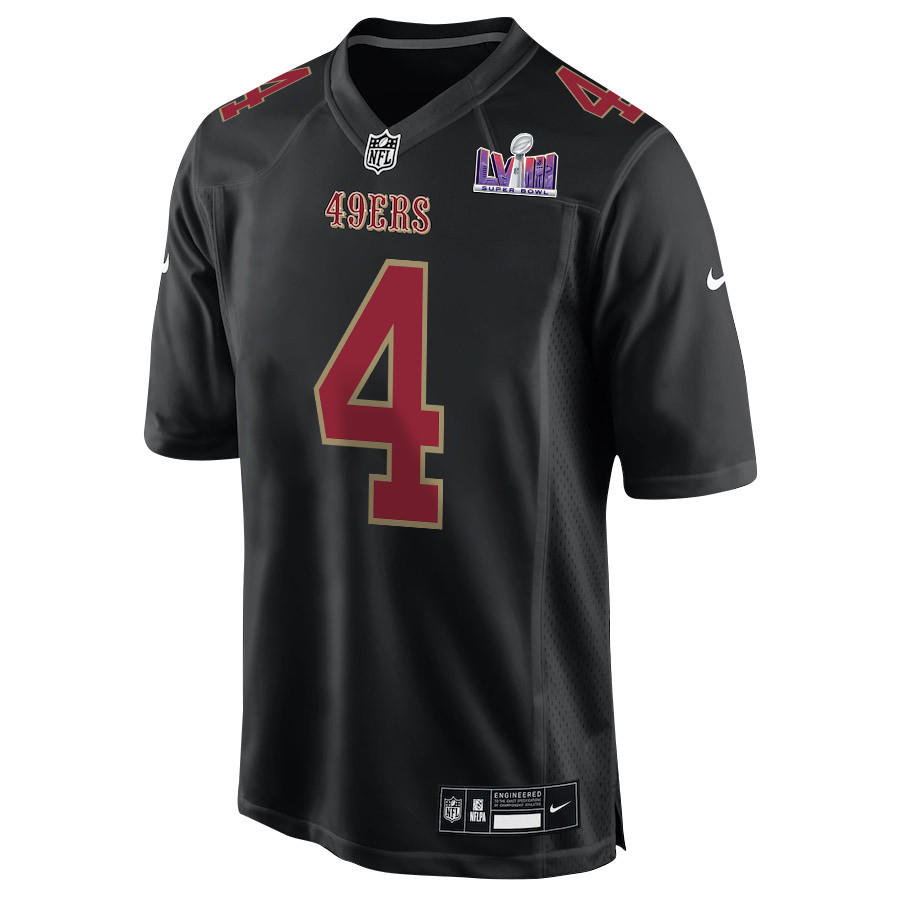 Alternative view of Jake Moody #4 San Francisco 49ers Super Bowl LVIII Patch Game Jersey - Men's | Carbon Black