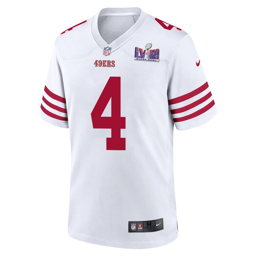 Alternative view of Jake Moody #4 San Francisco 49ers Super Bowl LVIII Patch Game Jersey - Men's | White