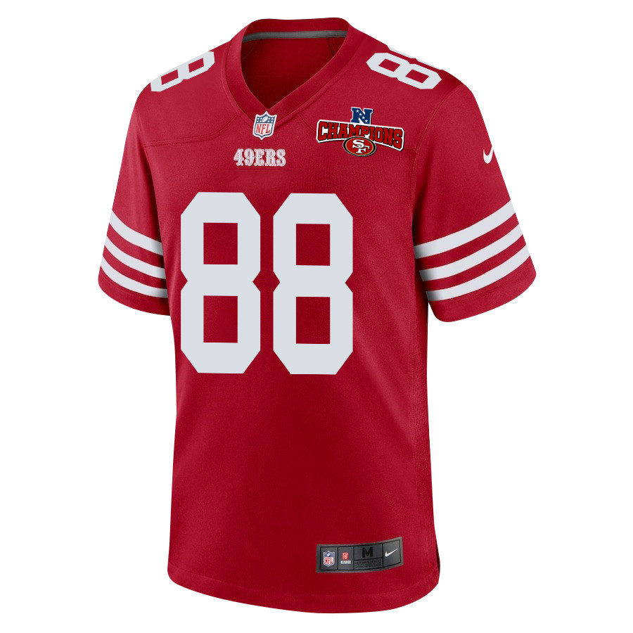 Alternative view of Jake Tonges #88 San Francisco 49ers Game Jersey - Men's | Scarlet