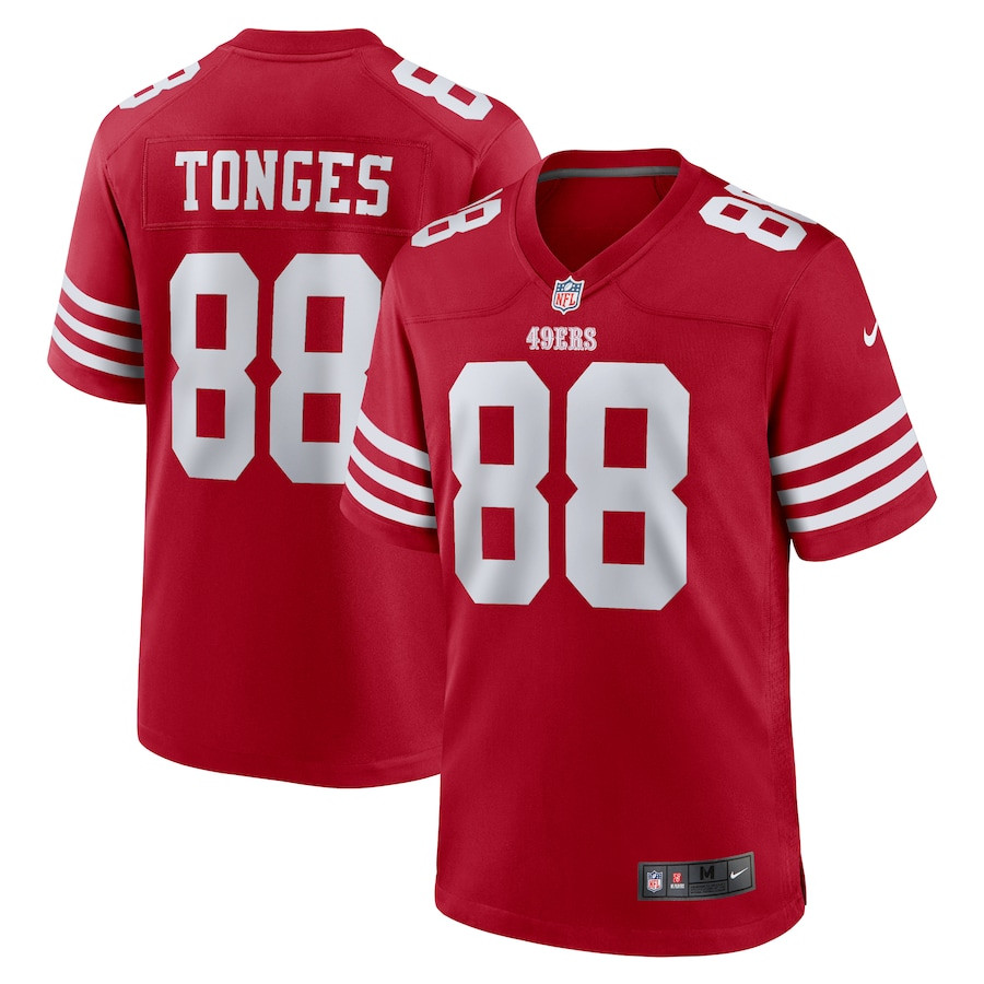 Jake Tonges #88 San Francisco 49ers Game Jersey - Men's | Scarlet