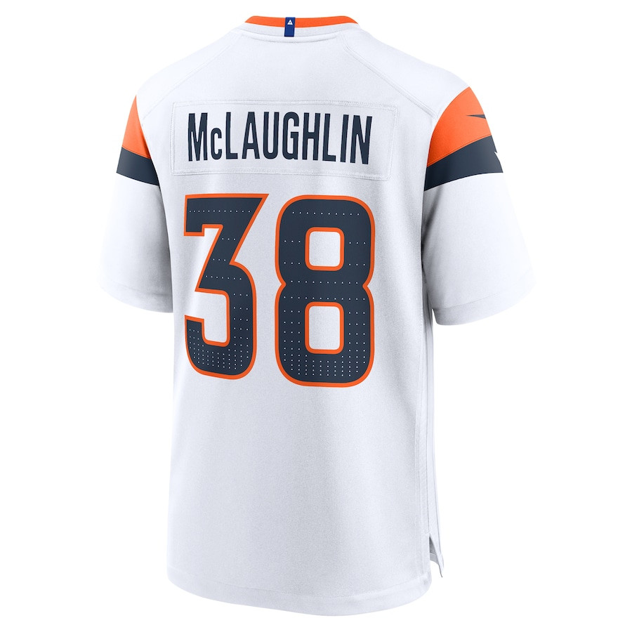 Jaleel McLaughlin #38 Denver Broncos Game Jersey - Men's | White - Image 3