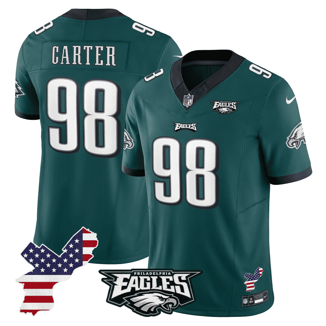 Jalen Carter #98 Philadelphia Eagles Game Jersey - Men's | Midnight Green