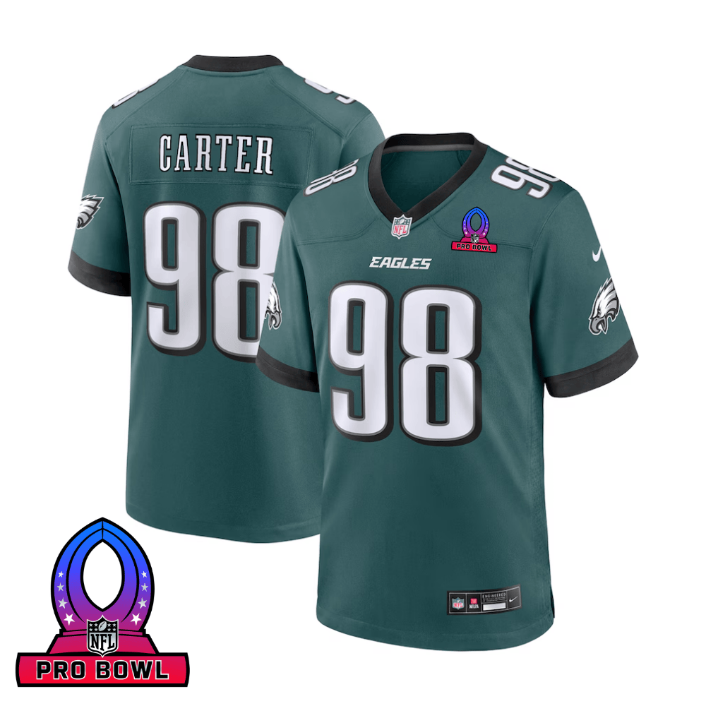 Jalen Carter #98 Philadelphia Eagles Game Jersey - Men's | Midnight Green