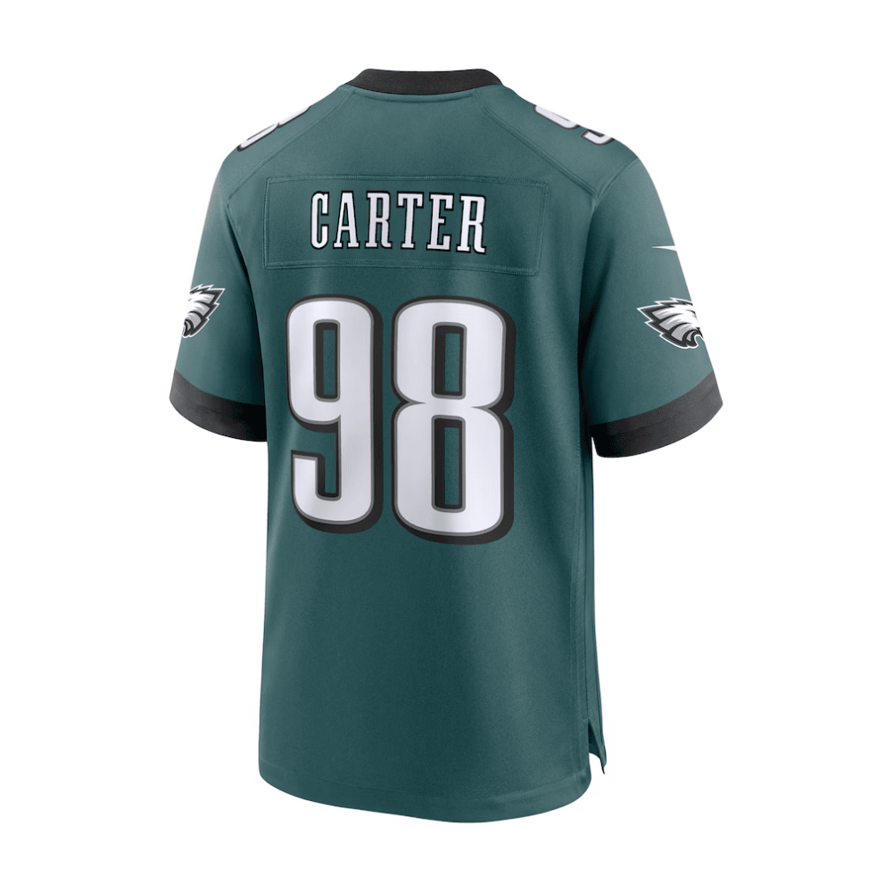 Jalen Carter #98 Philadelphia Eagles Game Jersey - Men's | Midnight Green - Image 3