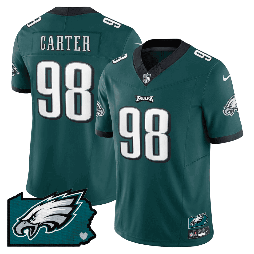 Jalen Carter #98 Philadelphia Eagles Game Jersey - Men's | Midnight Green