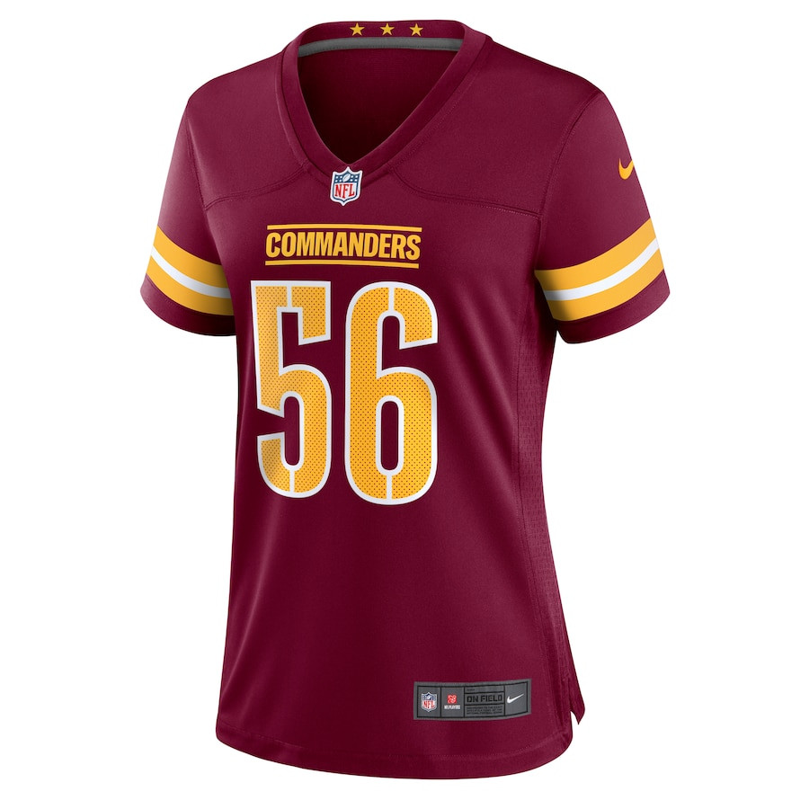 Alternative view of Jalen Harris #56 Washington Commanders Game Jersey - Women's | Burgundy