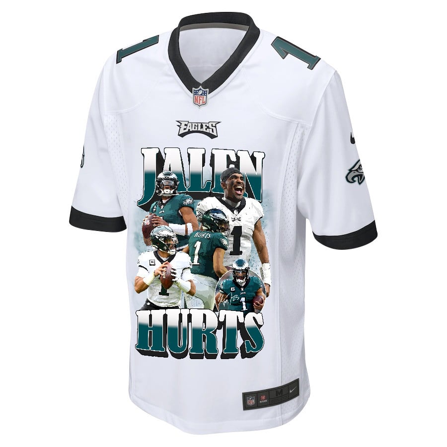 Alternative view of Jalen Hurts #1 Philadelphia Eagles Game Jersey - Men's | White