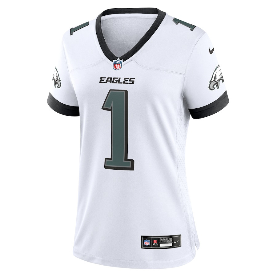 Alternative view of Jalen Hurts #1 Philadelphia Eagles Game Jersey - Women's | White
