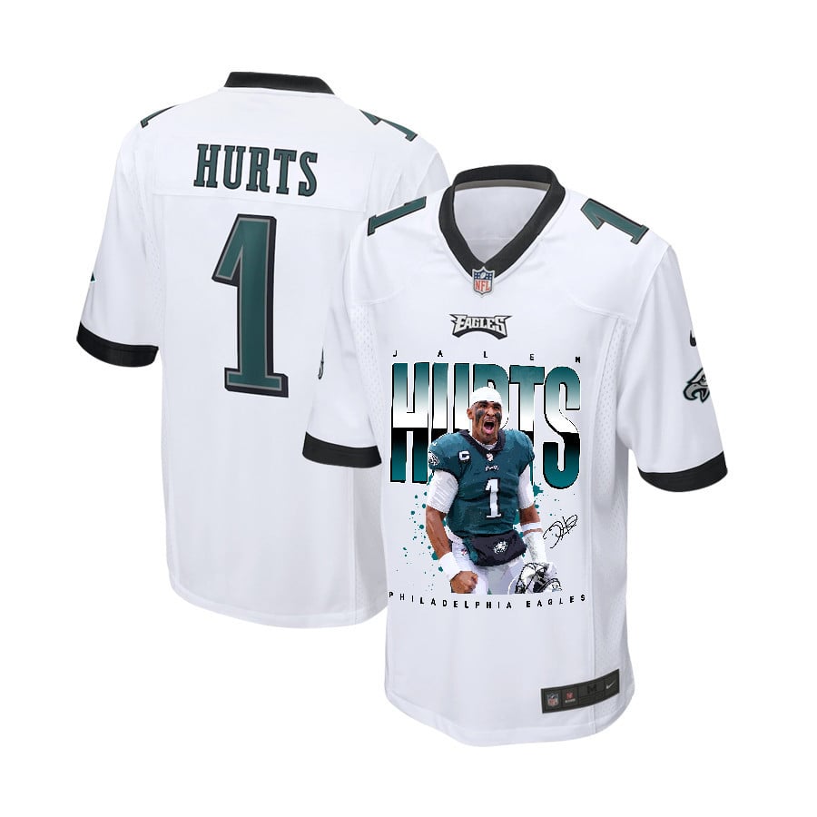 Jalen Hurts #1 Philadelphia Eagles Game Jersey - Youth | White