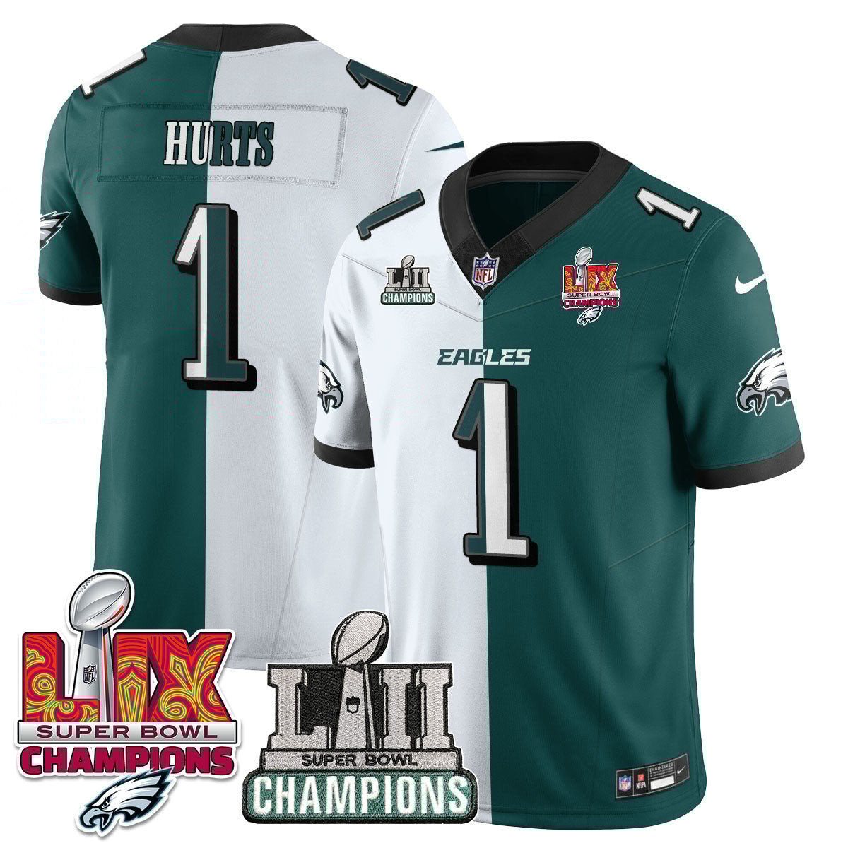 Jalen Hurts #1 Philadelphia Eagles Super Bowl Limited Jersey - Men's | Split